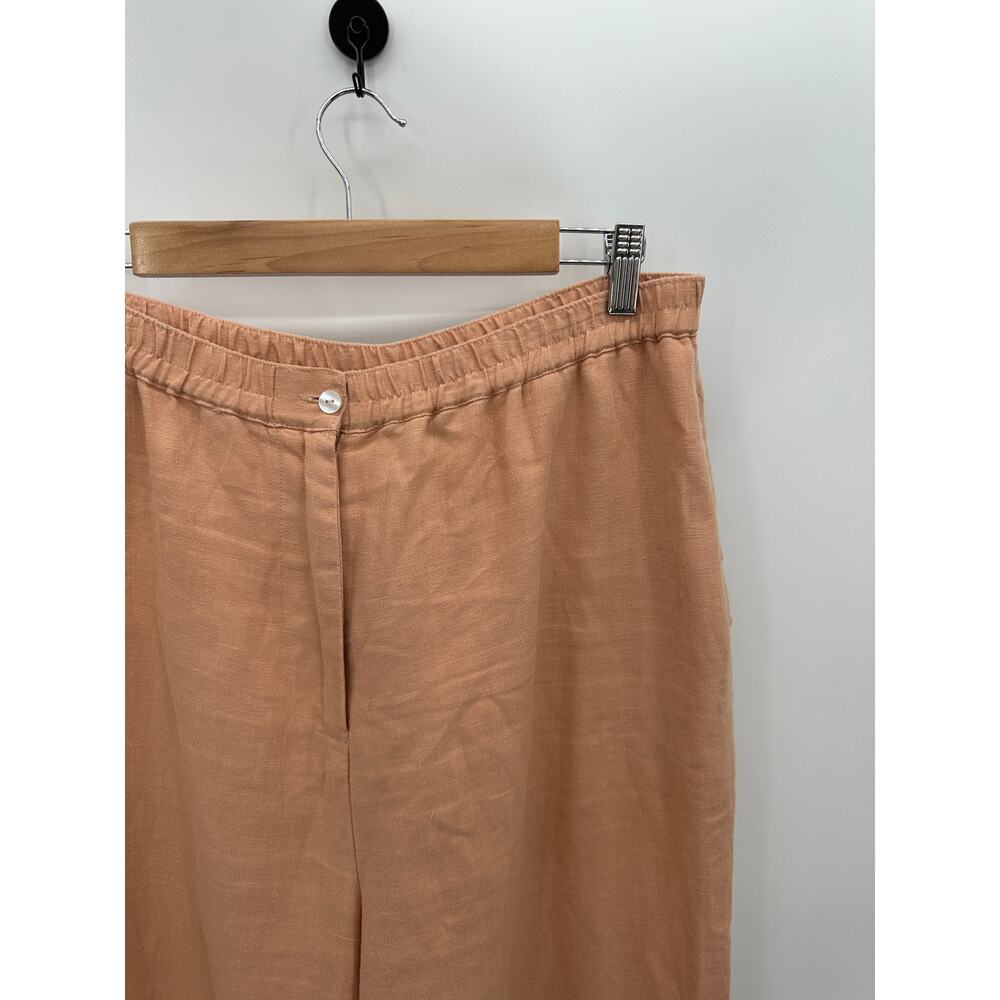 Linden Hill Womens Orange Linen Pants Size L Baggy Relaxed Fit Casual Coastal - Picture 4 of 8